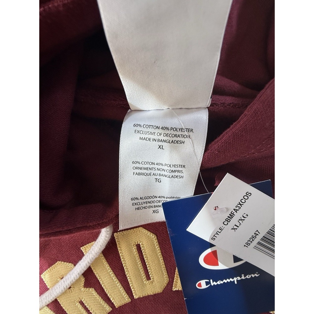 Champion FSU Florida State Seminoles Embroidered Mens Hoodie Sweatshirt XL NEW - Picture 8 of 9